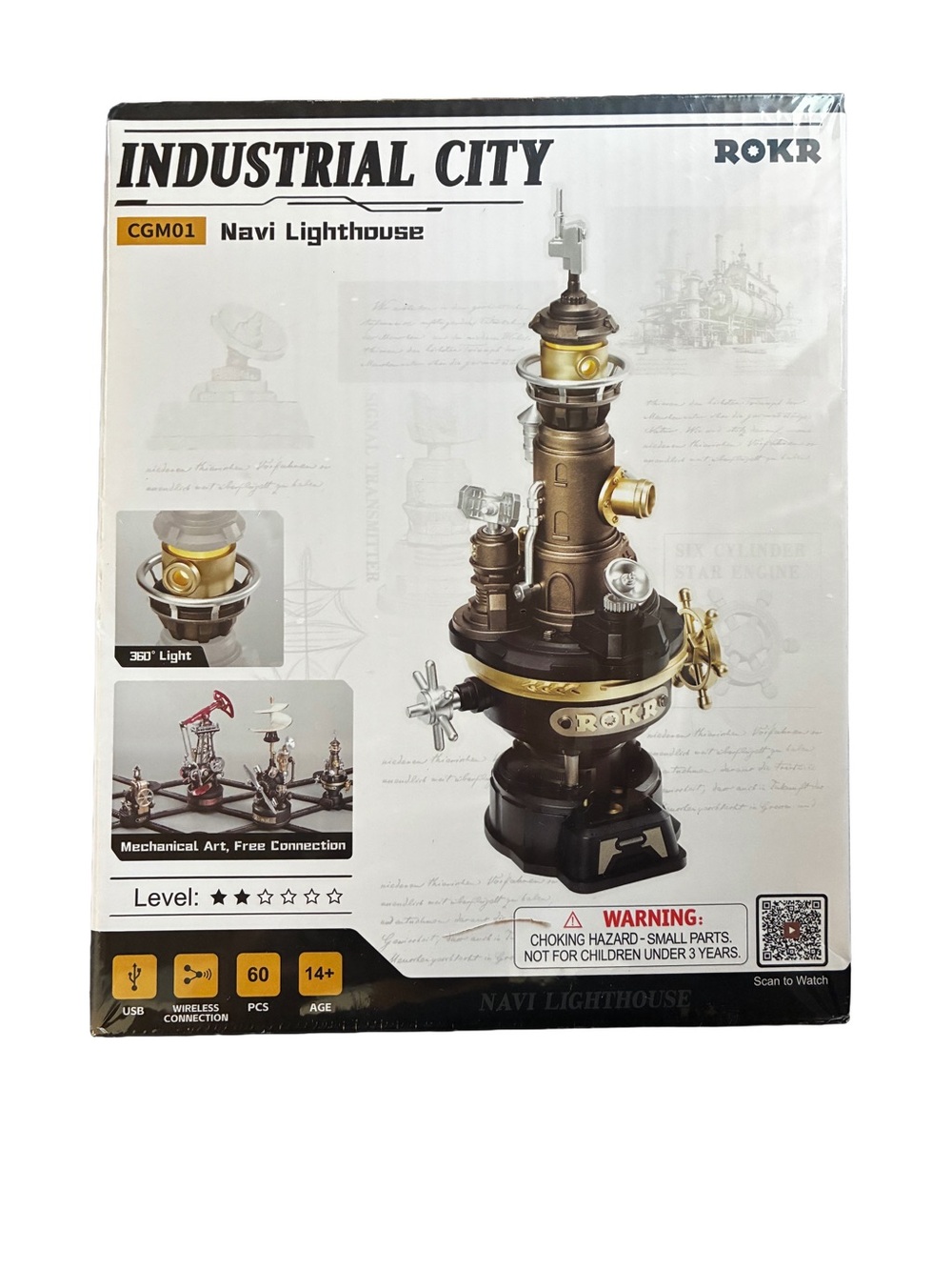 ROKR Industrial City Navi Lighthouse CGM01 3D Mechanical Puzzle New Sealed